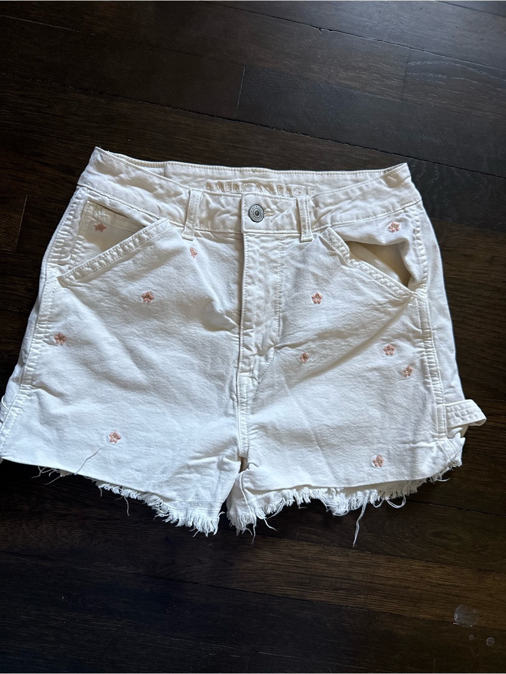 American Eagle Embroidered High-Rise 90s Boyfriend Shorts